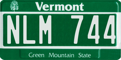 VT license plate NLM744
