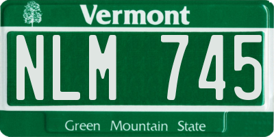 VT license plate NLM745