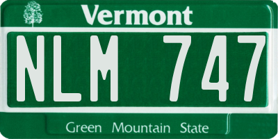 VT license plate NLM747