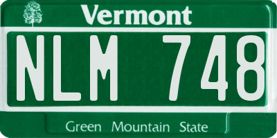 VT license plate NLM748