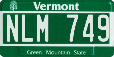 VT license plate NLM749