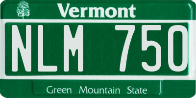 VT license plate NLM750