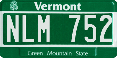 VT license plate NLM752