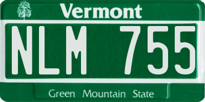 VT license plate NLM755
