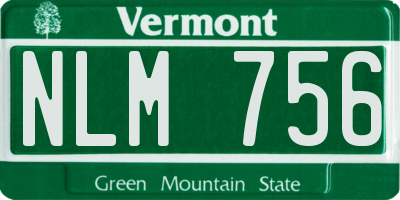 VT license plate NLM756