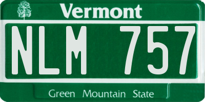 VT license plate NLM757
