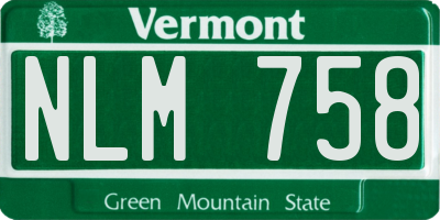 VT license plate NLM758