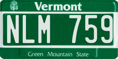 VT license plate NLM759
