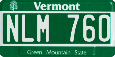 VT license plate NLM760