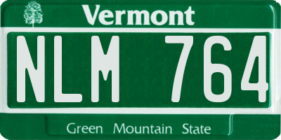 VT license plate NLM764