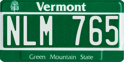 VT license plate NLM765