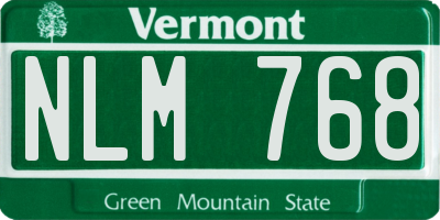 VT license plate NLM768