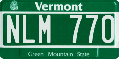 VT license plate NLM770
