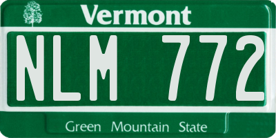 VT license plate NLM772