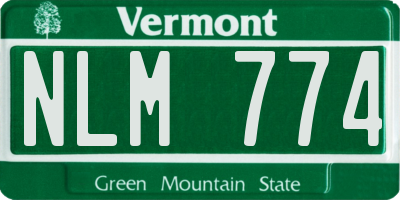 VT license plate NLM774