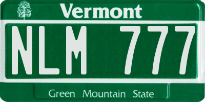 VT license plate NLM777