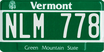 VT license plate NLM778
