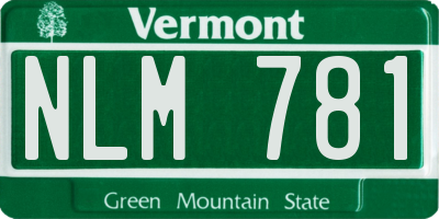 VT license plate NLM781