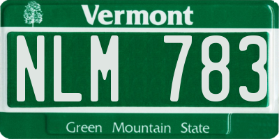 VT license plate NLM783