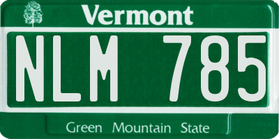 VT license plate NLM785