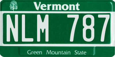 VT license plate NLM787