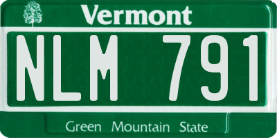 VT license plate NLM791