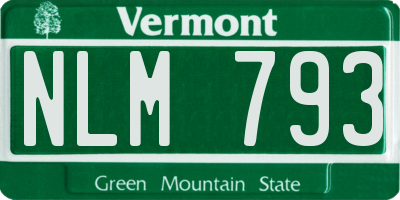 VT license plate NLM793