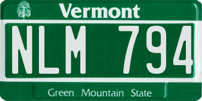 VT license plate NLM794