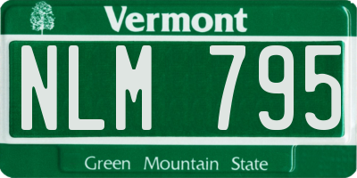 VT license plate NLM795