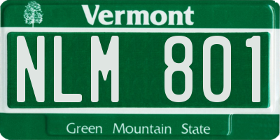 VT license plate NLM801