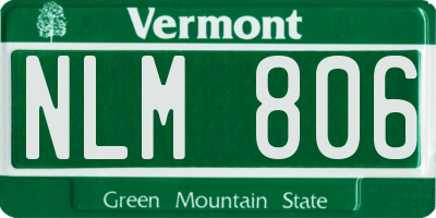VT license plate NLM806
