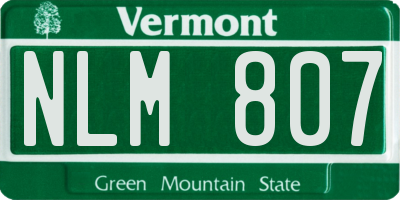 VT license plate NLM807