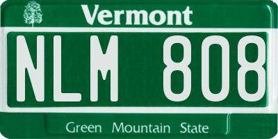 VT license plate NLM808