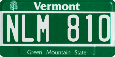 VT license plate NLM810