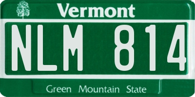 VT license plate NLM814