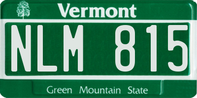 VT license plate NLM815