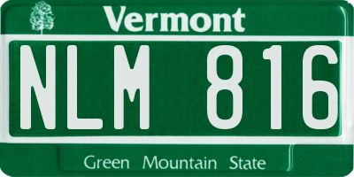 VT license plate NLM816