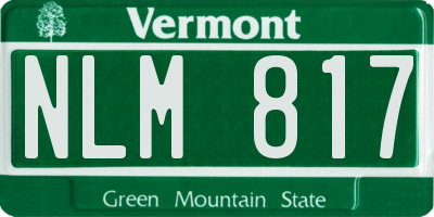 VT license plate NLM817