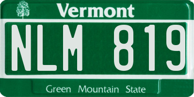 VT license plate NLM819