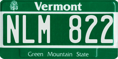 VT license plate NLM822