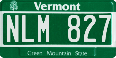 VT license plate NLM827