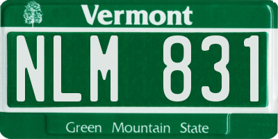 VT license plate NLM831