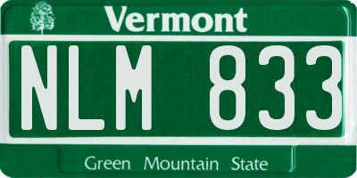 VT license plate NLM833