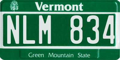 VT license plate NLM834