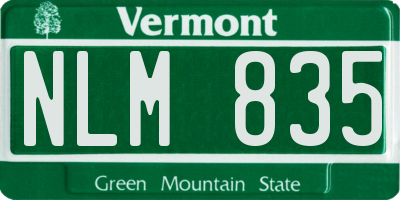 VT license plate NLM835