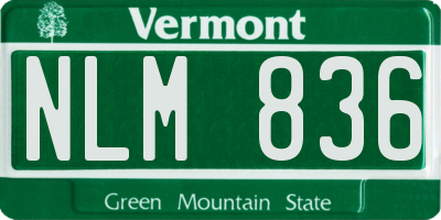 VT license plate NLM836