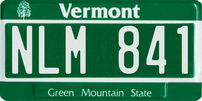 VT license plate NLM841