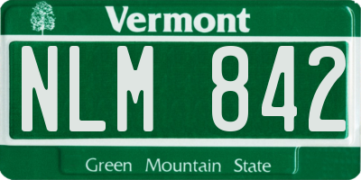 VT license plate NLM842