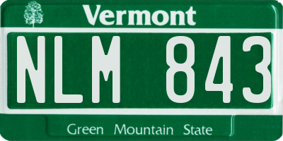 VT license plate NLM843