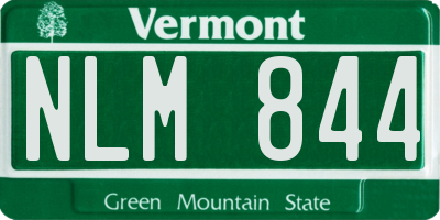 VT license plate NLM844